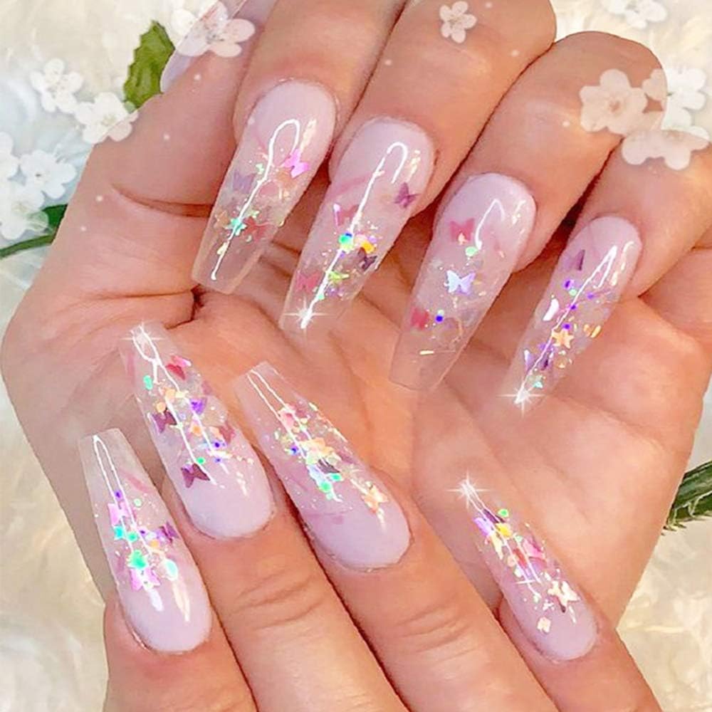 12 Colors Butterfly Glitter Nail Sequins Holographic 3D Nail Art Flakes Colorful Confetti Glitter Sticker,Nail Art Design Makeup DIY Decoration Kit,Nail Sequins for Face Body Eye Hair - Image 3