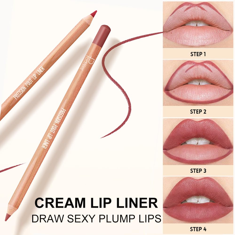 12 Colors Lip Liner Set, Matte Finish Series Lip Liners Pen Kit for Women, Long Lasting Waterproof Smooth High Pigmented Lip Pencil for Daily Makeup (Set B) - Image 7