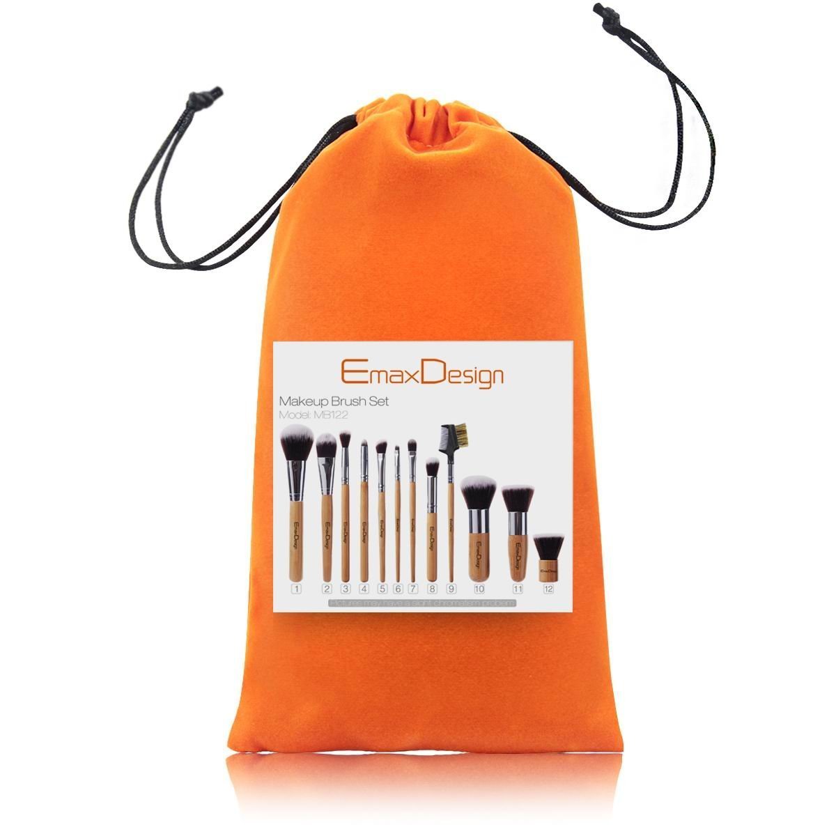12 Pieces Makeup Brush Set Professional Bamboo Handle Premium Synthetic Kabuki Foundation Blending Blush Concealer Eye Face Liquid Powder Cream Cosmetics Brushes Kit With Bag - Image 5