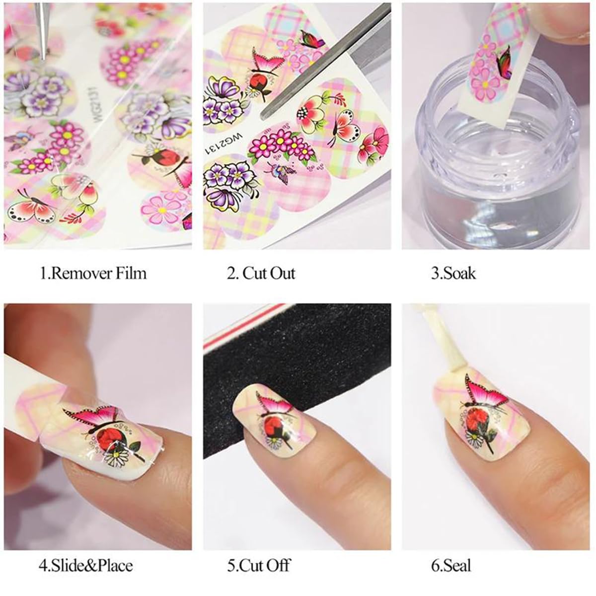 12 Sheets Watercolor Marble Nail Water Transfer Decals Nail Art Stickers Colorful Halo Staining Marble Stripe Designs Nail Art Supplies Spring Nail Tattoo Watermark Stickers Accessories for Women - Image 7