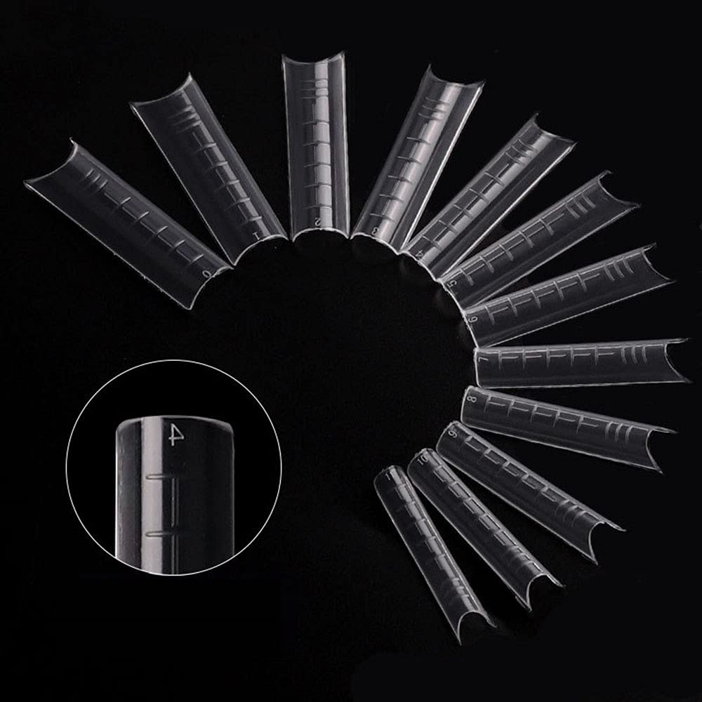 120PCS Nail Form C Curve U Shape Nail Gel Nail tips Acrylic Nail Forms Clear Fake Nails12 Sizes with Scale - Image 2