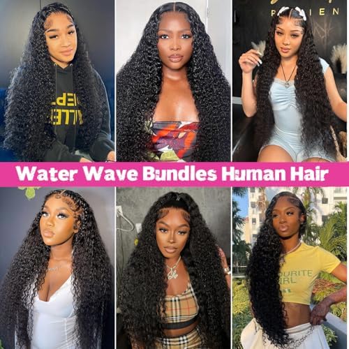 12A 3 Bundles Water Wave Human Hair (16 18 20 Inch) 100% Unprocessed Weave Brazilian Human Hair Bundles Full And Thick Virgin Hair Extensions Natural Color - Image 7
