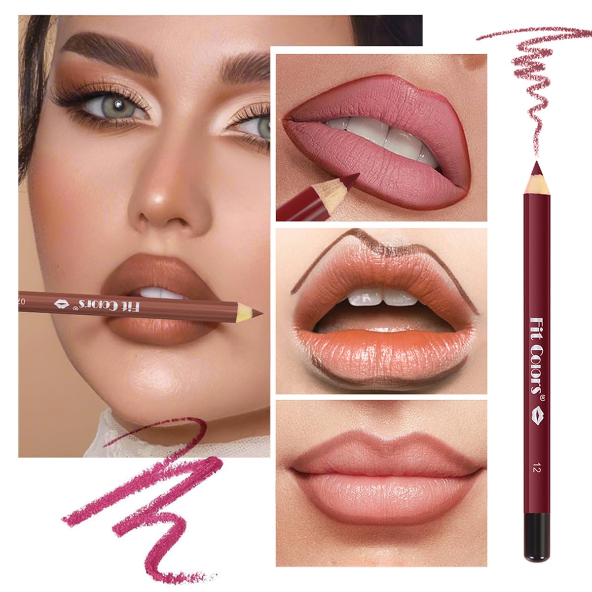12Pcs Matte Lip Liner Set,Creamy Velvet Lipstick,One Step Lips Makeup Kit,Waterproof Long Lasting Smooth High Pigmented Lip Pencil for Daily - Image 2