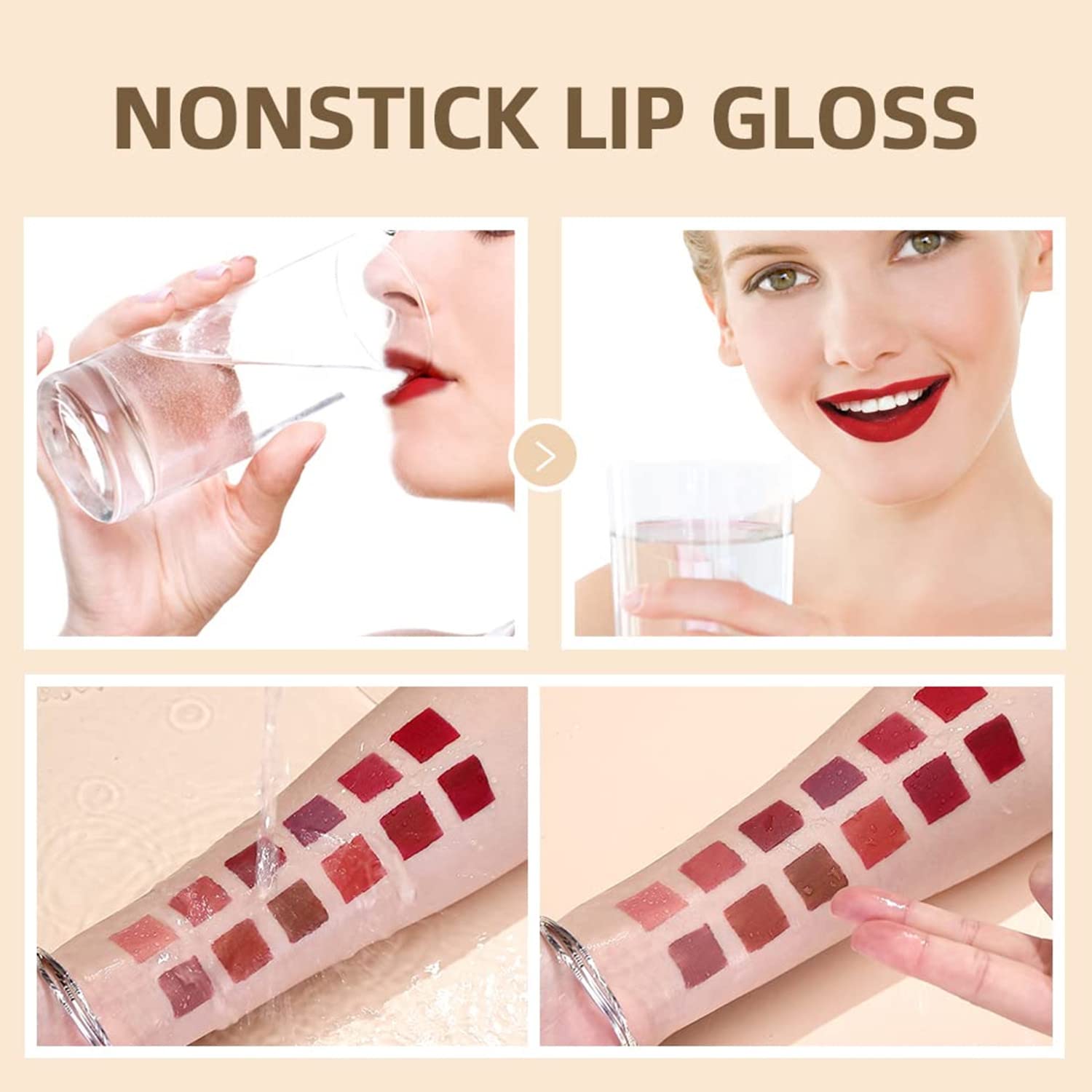 12PCS Matte Liquid Lipstick Set Non-Stick Cup and Not Fade Pigmented Lipstick Long-Lasting Waterproof Velvet Lipgloss Kit Makeup for Girls and Women (Set 01) - Image 8