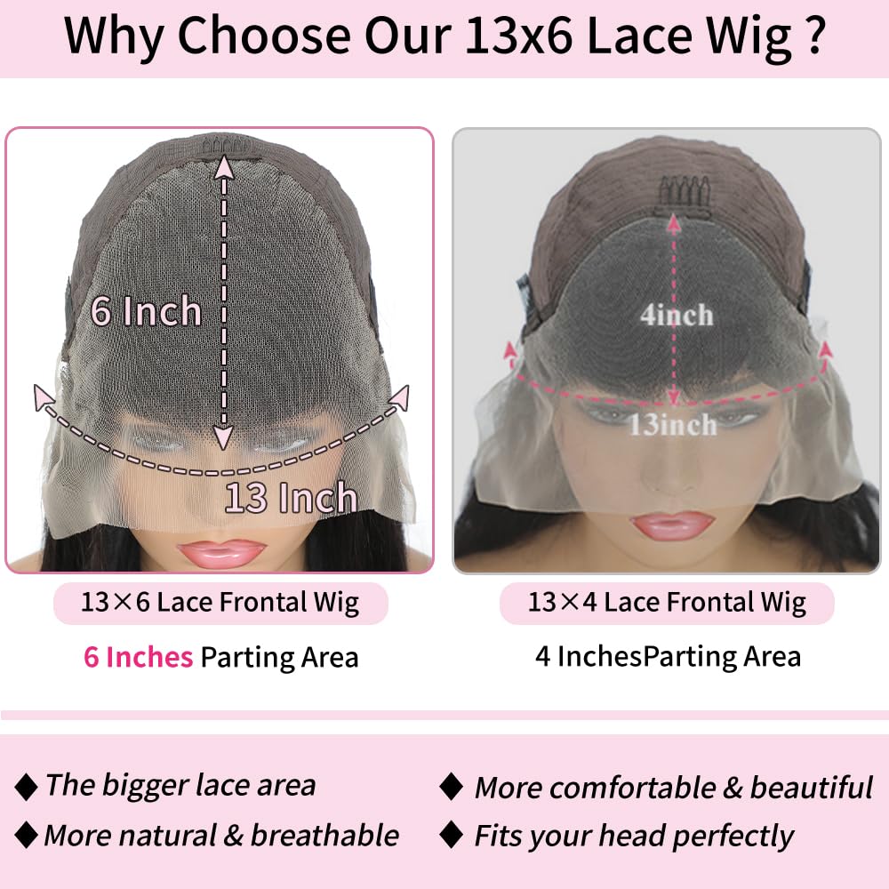 13x6 Lace Front Wigs Human Hair 200% Density 28 Inch Body Wave Lace Front Wigs Human Hair Pre Plucked Real Human Hair Wig with Baby Hair Glueless Wigs Human Hair Lace Front Wigs - Image 3