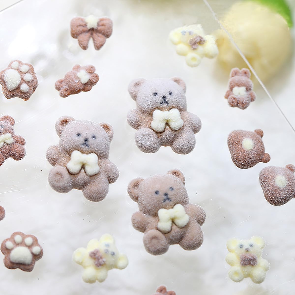 14Pcs Bear Nail Charms 3D Cute Nail Charms Coffee Color Nail Nail Rhinestone Nail Gems Shiny Crystal Rabbit Bow Designs Nails Jewelry for Nail Art Supplies for Women Girls Acrylic Nails Decorations - Image 6