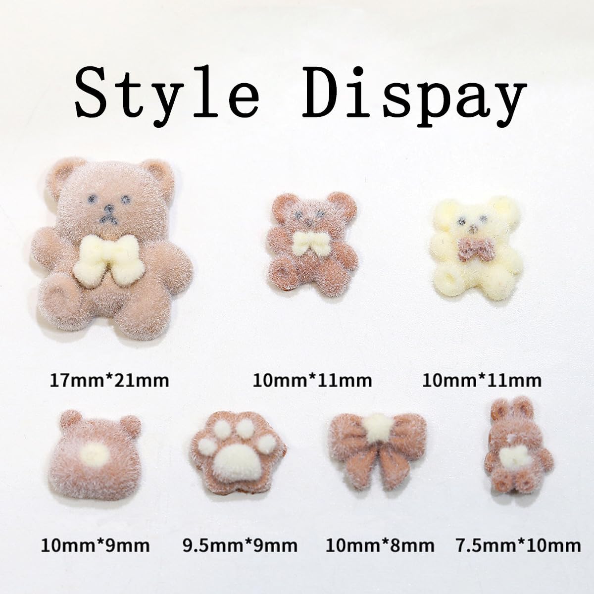 14Pcs Bear Nail Charms 3D Cute Nail Charms Coffee Color Nail Nail Rhinestone Nail Gems Shiny Crystal Rabbit Bow Designs Nails Jewelry for Nail Art Supplies for Women Girls Acrylic Nails Decorations - Image 5