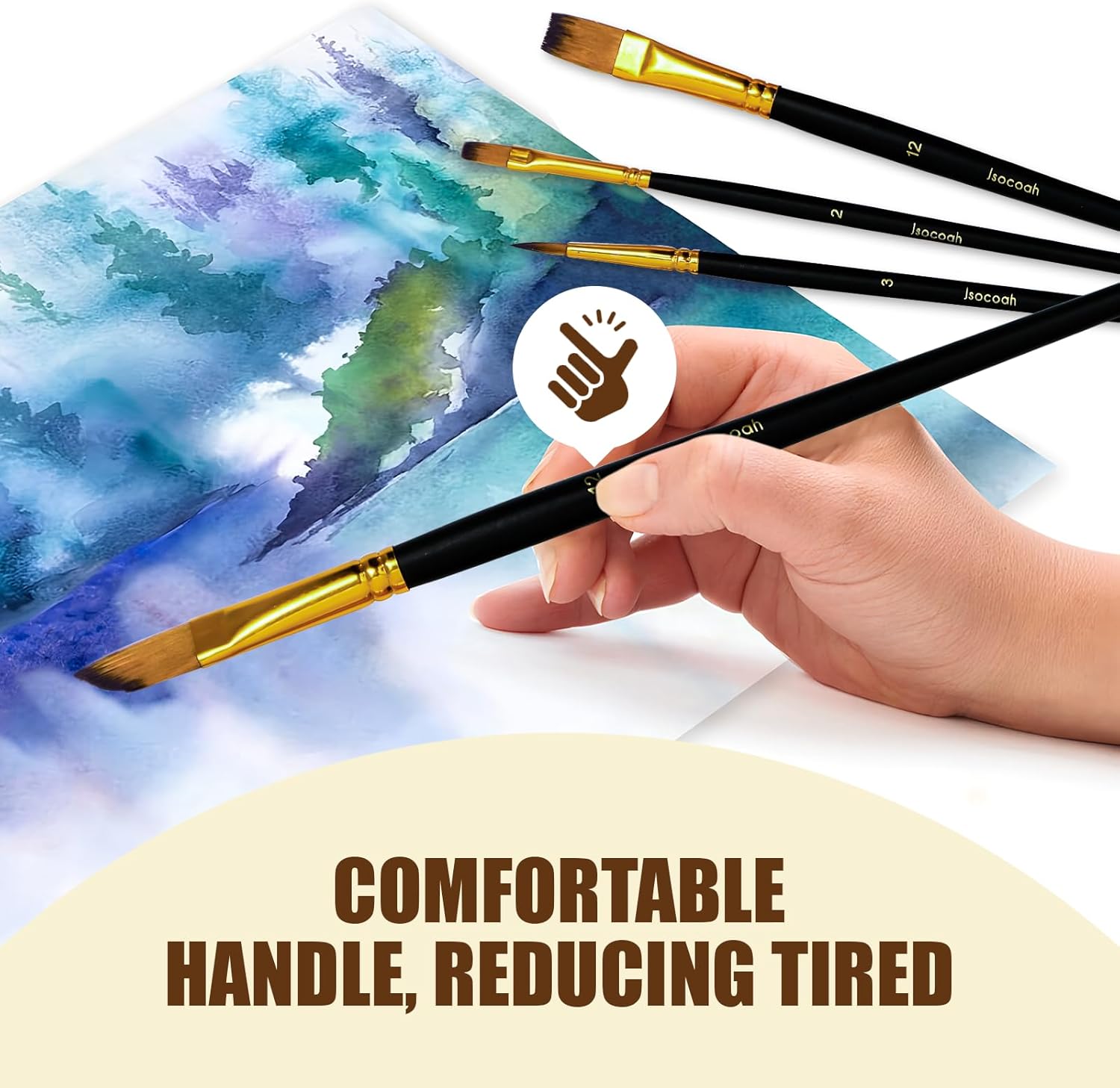 15-Piece Paint Brush Set, Professional Artist Paint Brushes for Kids and Adults - Perfect for Canvas, Fabric, Watercolor, Oil or Acrylic Painting - Ideal for Beginners & Professionals - Image 4