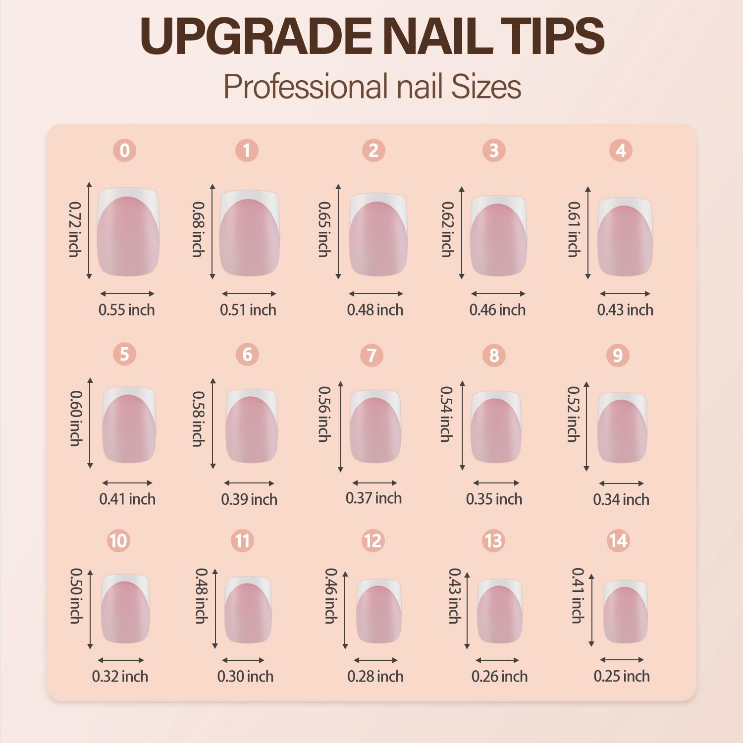 Vansiho 150pcs Short Square French Tip Soft Gel Press On Nails, 15 Sizes for DIY - Image 6