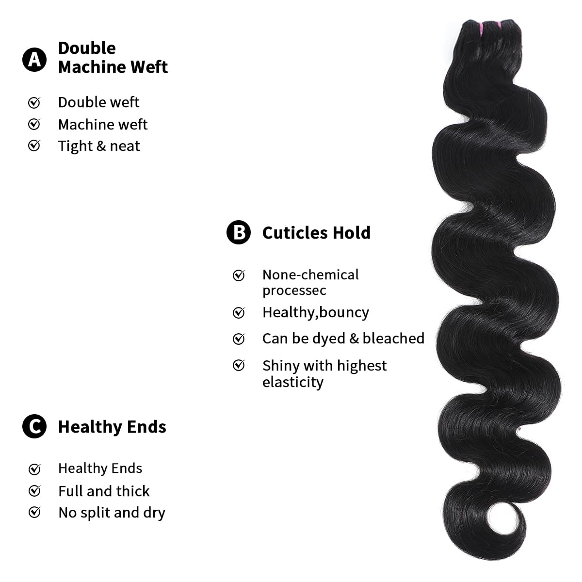 15A Raw Human Hair Bundles 18 20 22 24 Inche Body Wave Human Hair,Triple Lifespan Indian Virgin Hair,No Tangle Shedding,Multiple Washes Keep Texture Silky Soft - Image 5