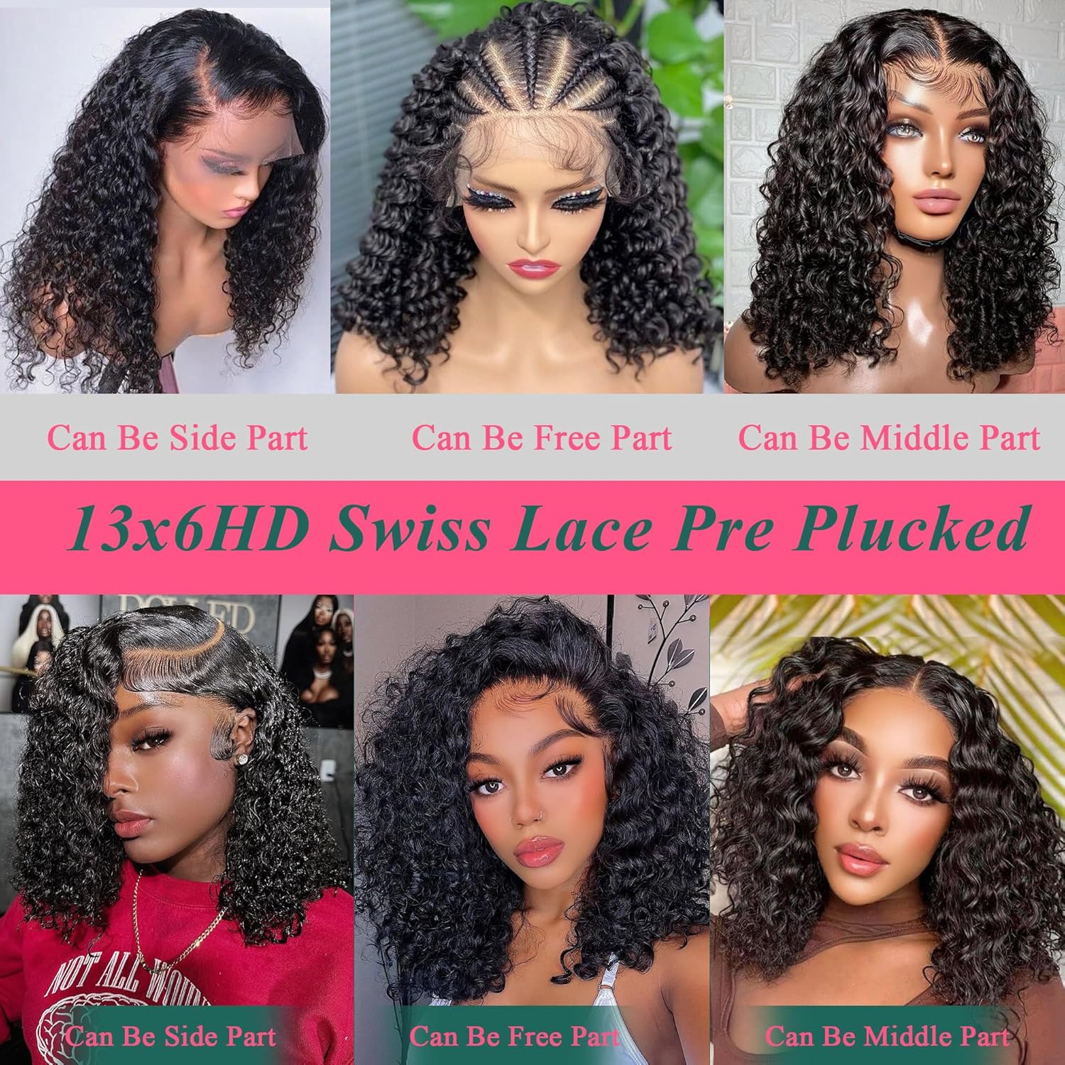 16 Inch HD Deep Wave Glueless Lace Front Bob Wig 210 Density Human Hair Pre Plucked Curly For Black Women - Image 6