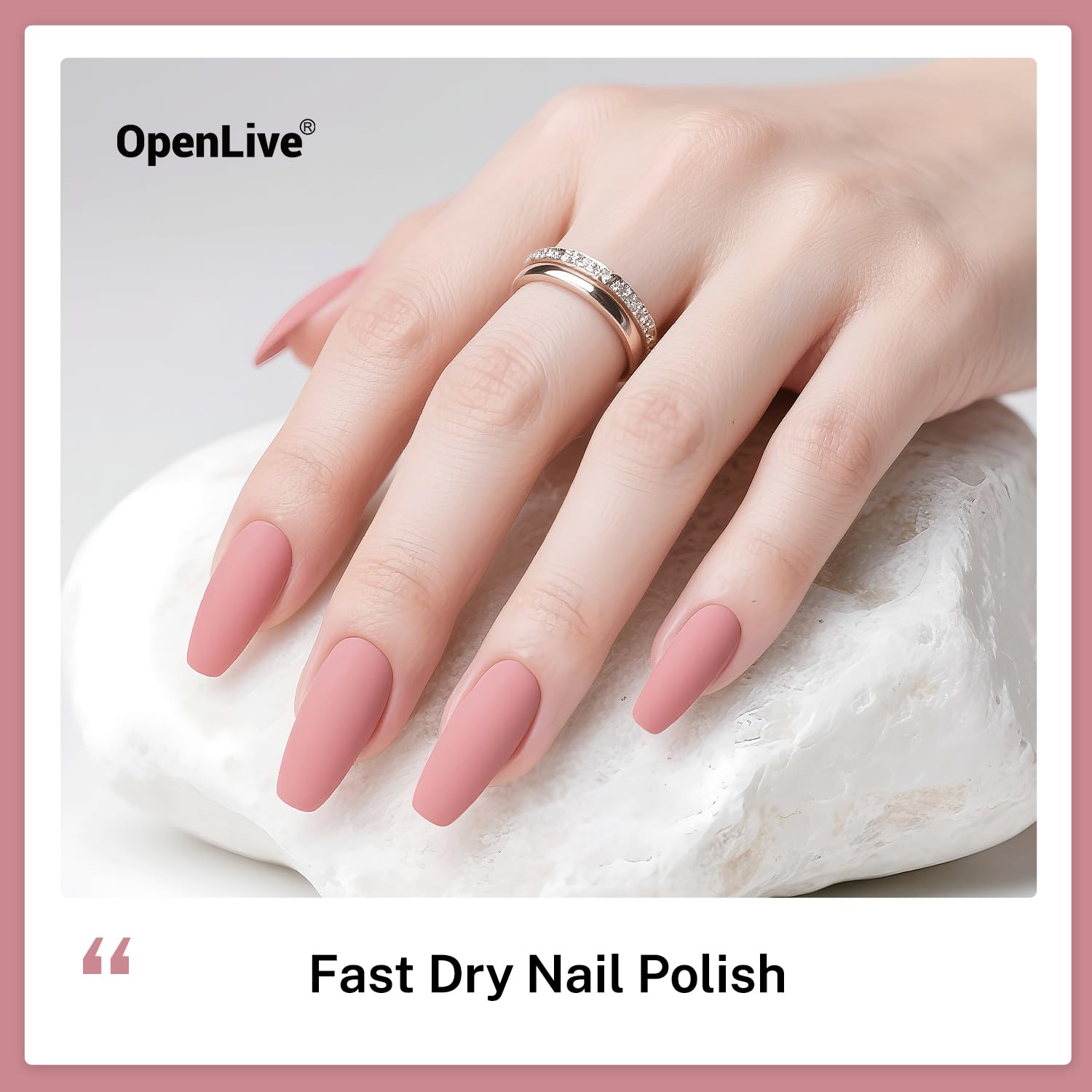 16.5ml Dusty Rose Quick Drying Light Pink Nail Polish for Long Lasting Manicure - Image 3