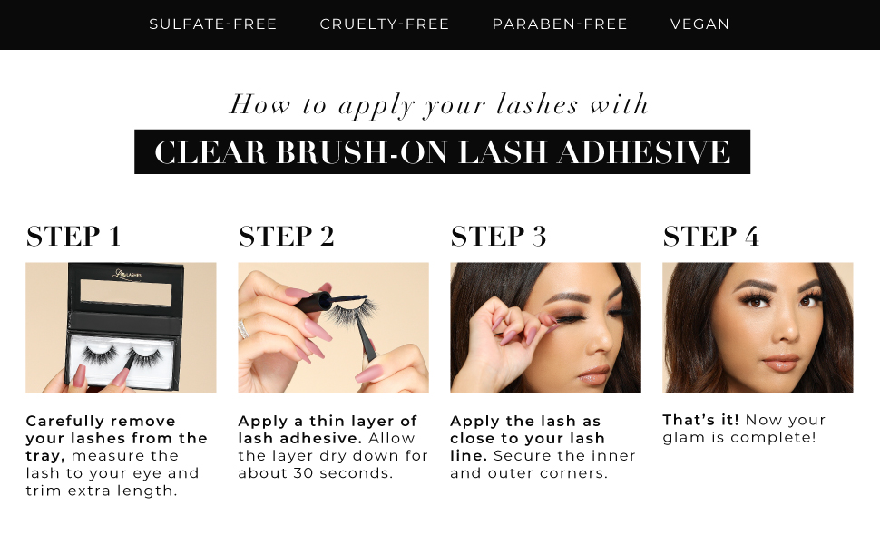 Lilly Lashes Clear Eyelash Glue Application