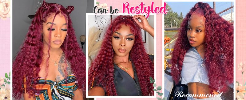BURGUNDY LACE FRONT WIGS HUMAN HAIR