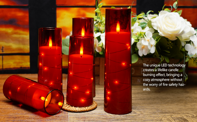 outdoor candles with timer waterproof romantic candles