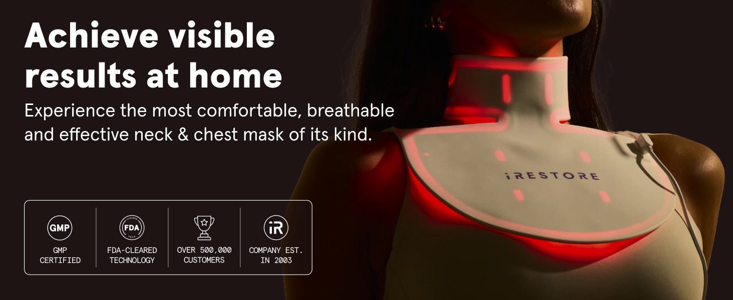neck and face mask for red blue infrared ligh therapy anti-aging skincare skin laser treatement