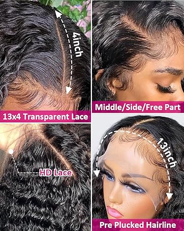 13x4 Lace Frontal Wig Pre Plucked Natural Hairline