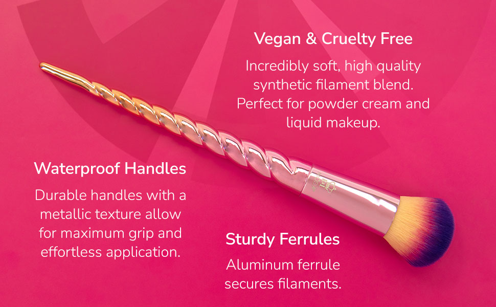 vegan, cruelty-free makeup brushes for wet/dry products