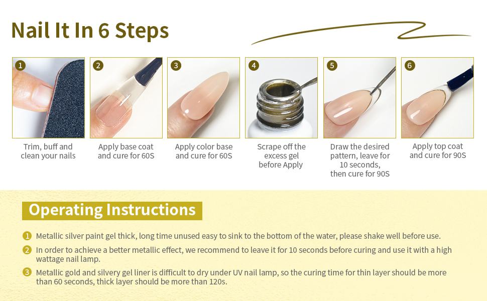 Metallic Nail Art Gel Liner