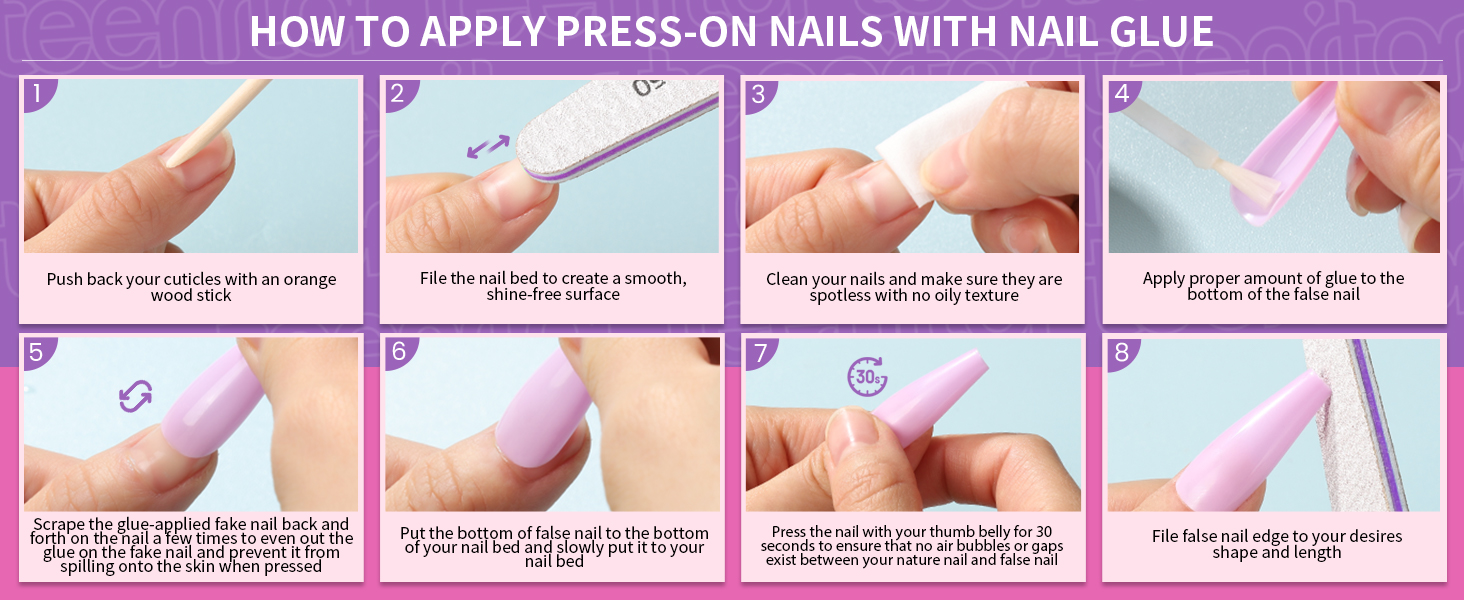 How to Apply Press on Nails with Nail Glue
