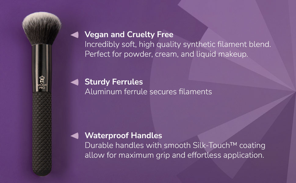 vegan and cruelty free makeup brushes with waterproof handles