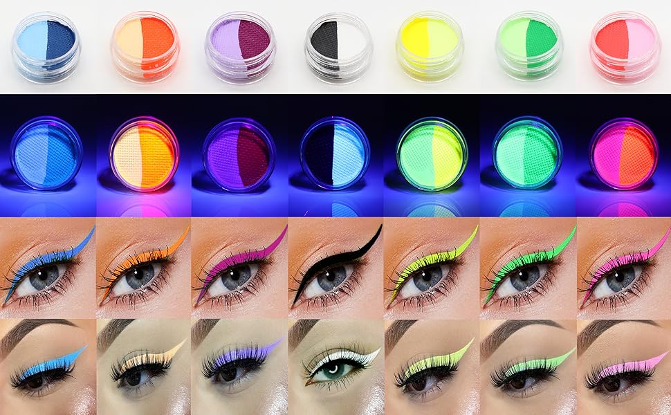14 Color eyeliner glow in the black light