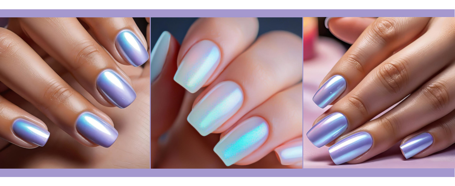Iridescent Top Coat Nails