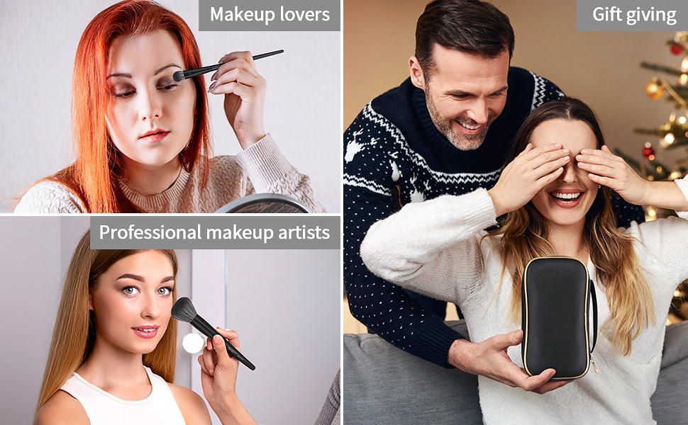 makeup brushes with case
