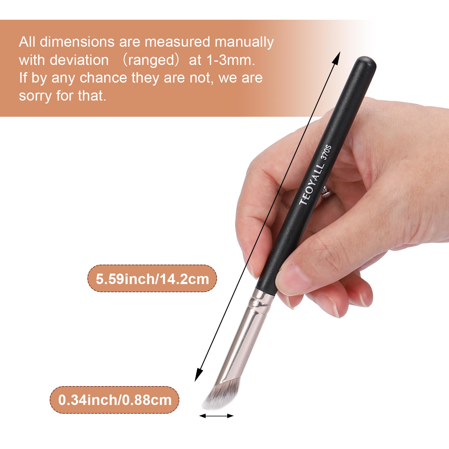 TEOYALL Contour Conceal Brush Set, 3PCS Angled Synthetic Under Eye Concealer Brush for Blending Setting Buffing with Liquid, Cream and Powder Cosmetic (270S/370S/Angled) - Image 5