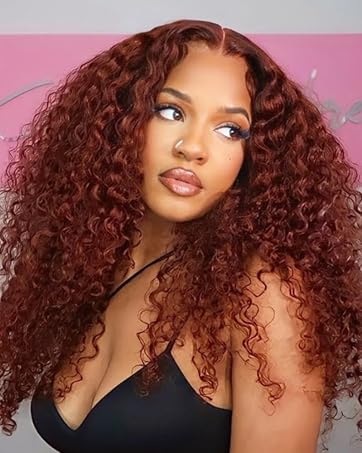 KLAIYI Reddish Brown Wig