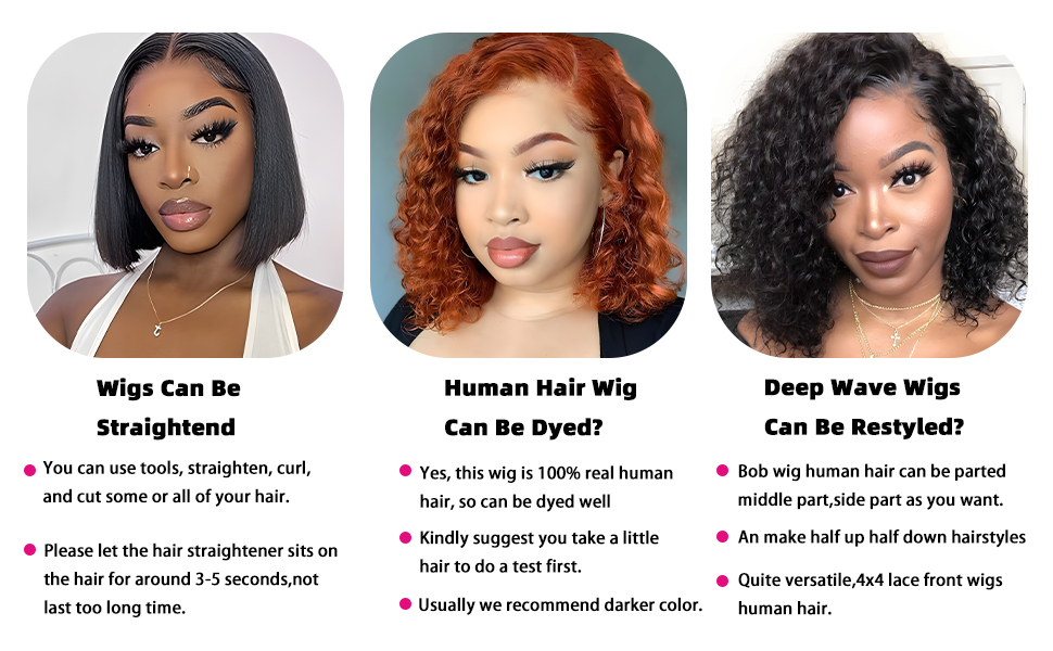 bob wig human hair glueless