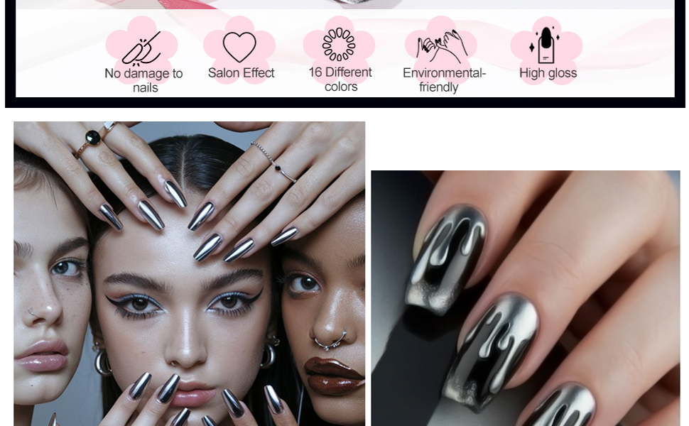 gold chrome nail powder