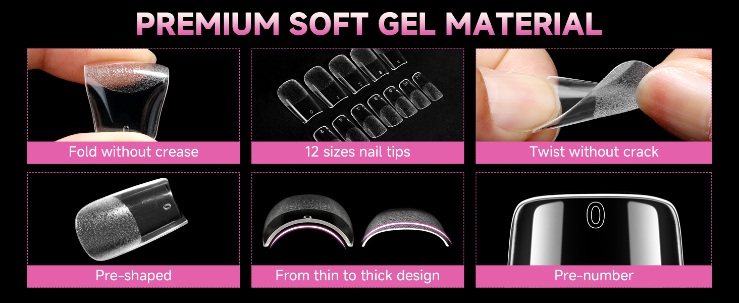 soft gel nail tips