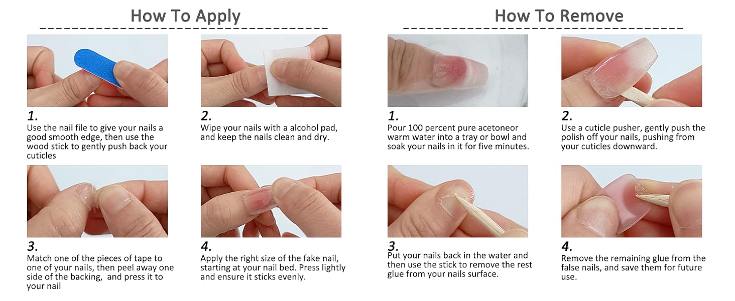 How to apply and remove press on nails