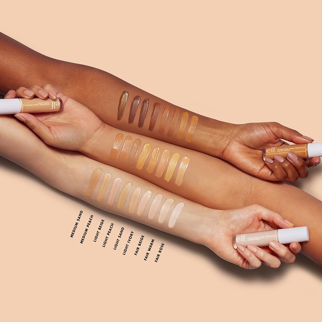 e.l.f. Hydrating Camo Concealer, Covers Blemishes & Under-Eye Circles, Full-Coverage & Delivers A Satin Finish, Vegan & Cruelty-Free, Fair Beige - Image 5