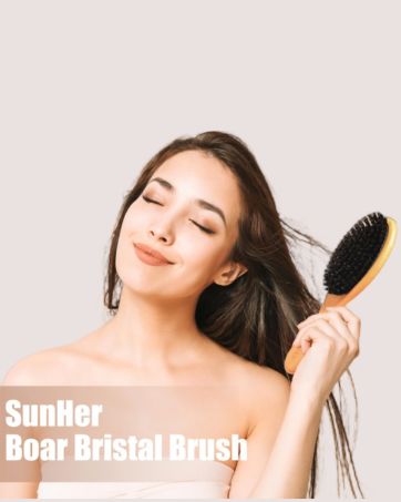 Boar Bristle Hair Brush Detail
