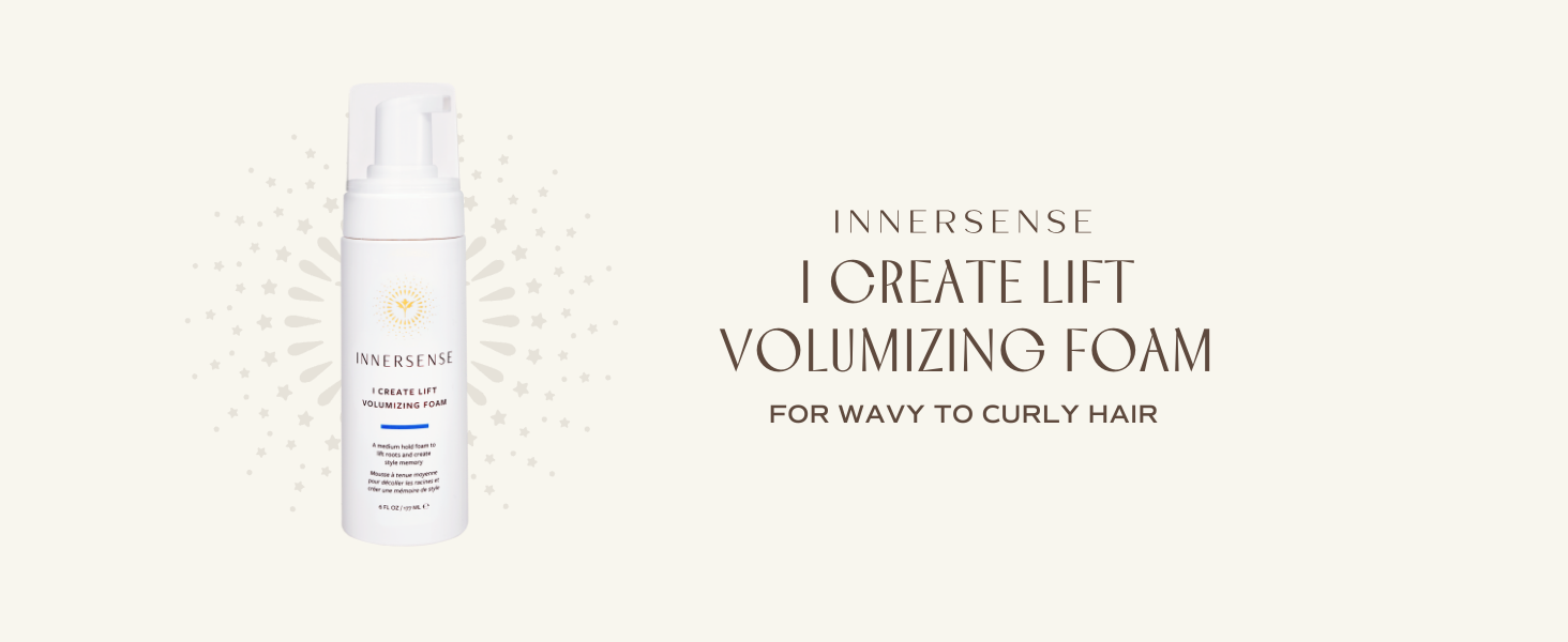Innersense Beauty I Create Lift Volumizing Foam for wavy to curly hair.
