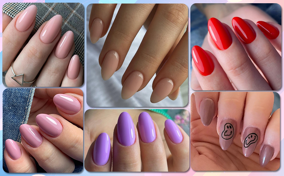 short nails, burgundy nails press on, black nails press on, nails press on almond, almond fake nails