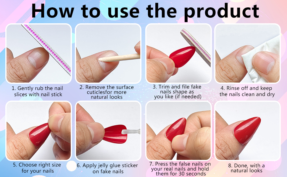 press on short nails, acrylic press on nails, press on nails almond short, short false nails,