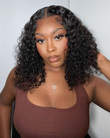 deep wave bob wig human hair 16 inch,short deep wave curly lace front bob wigs human hair 16 inch