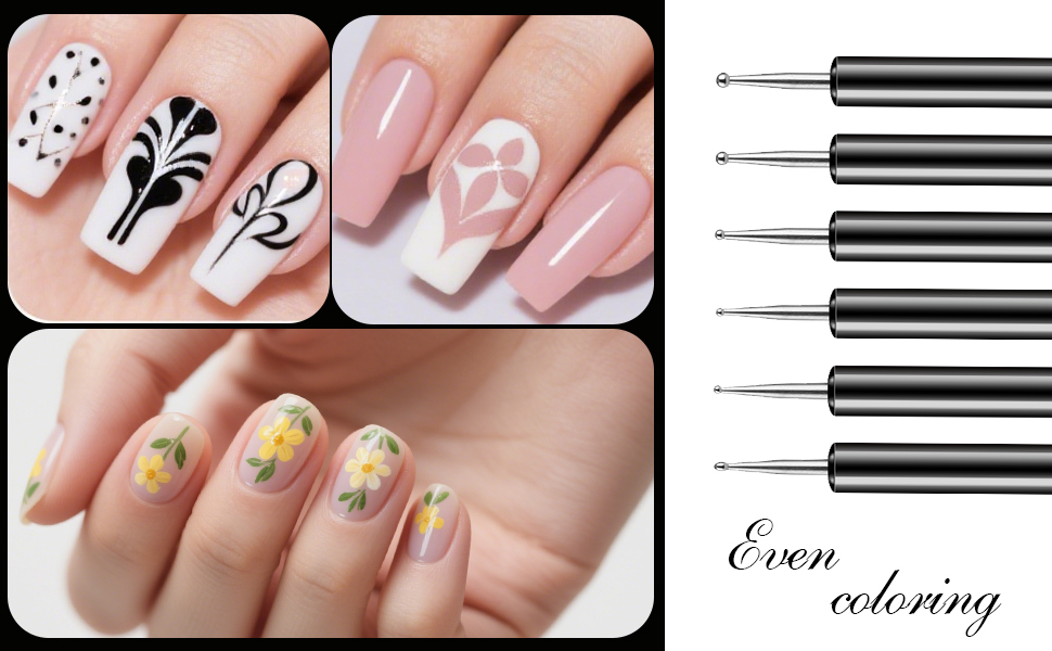 6PCS Double-ended Nail Art Brushes
