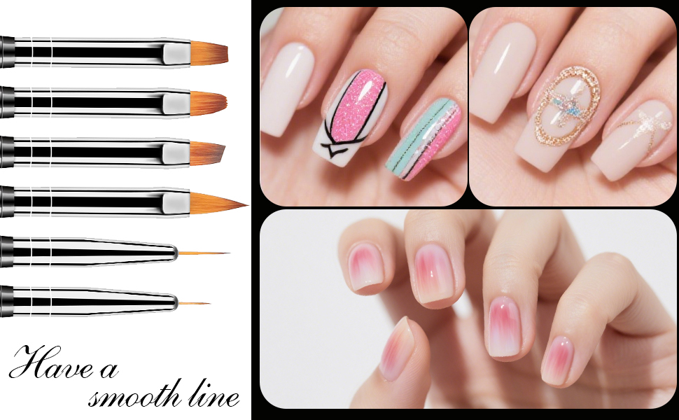6PCS Double-ended Nail Art Brushes