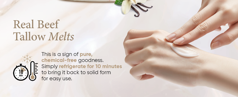 skin care beef tallow face moisturizer cream honey organic grass-fed  lip balm whipped body hand