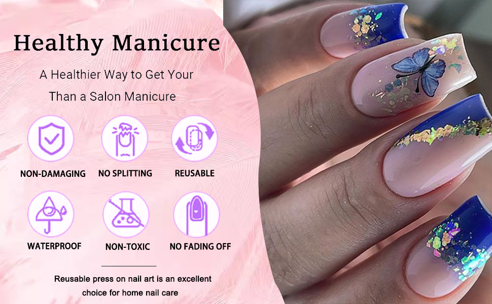 medium square false nails