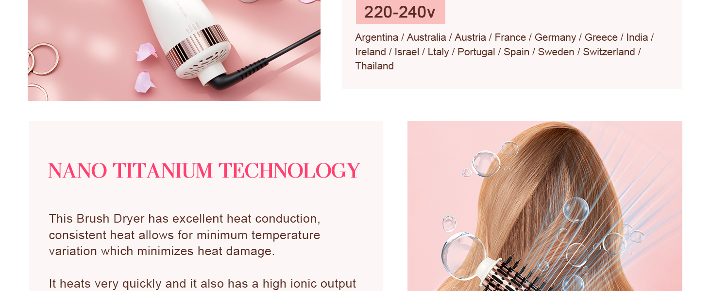 Europe travel round dryer brush