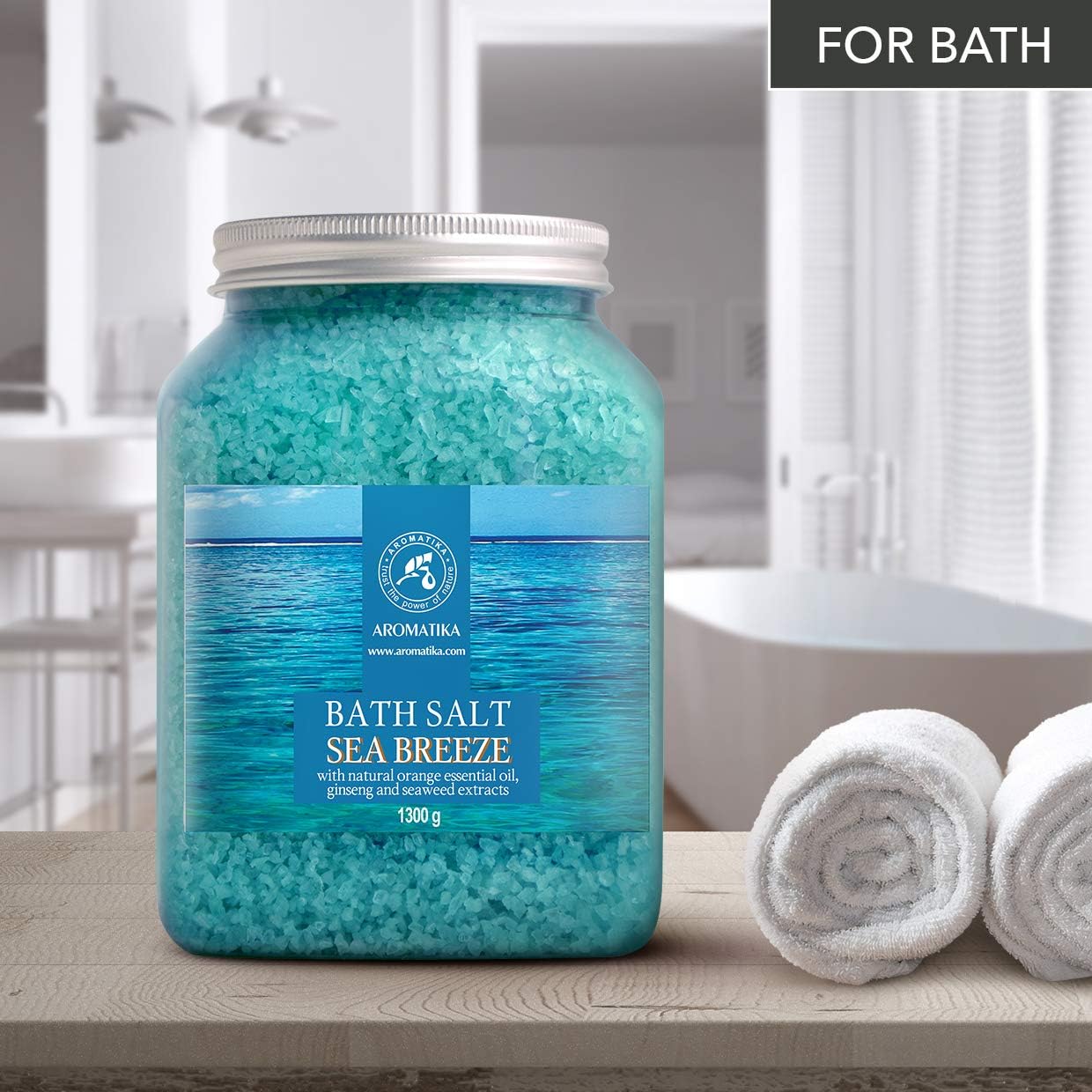 Bath Sea Salt Set 2X 46 Oz - Sea Breeze Salt - Natural Bath Sea Salts - Best for Relaxing - Calming - Body Care - Beauty - Aromatherapy - Image 4