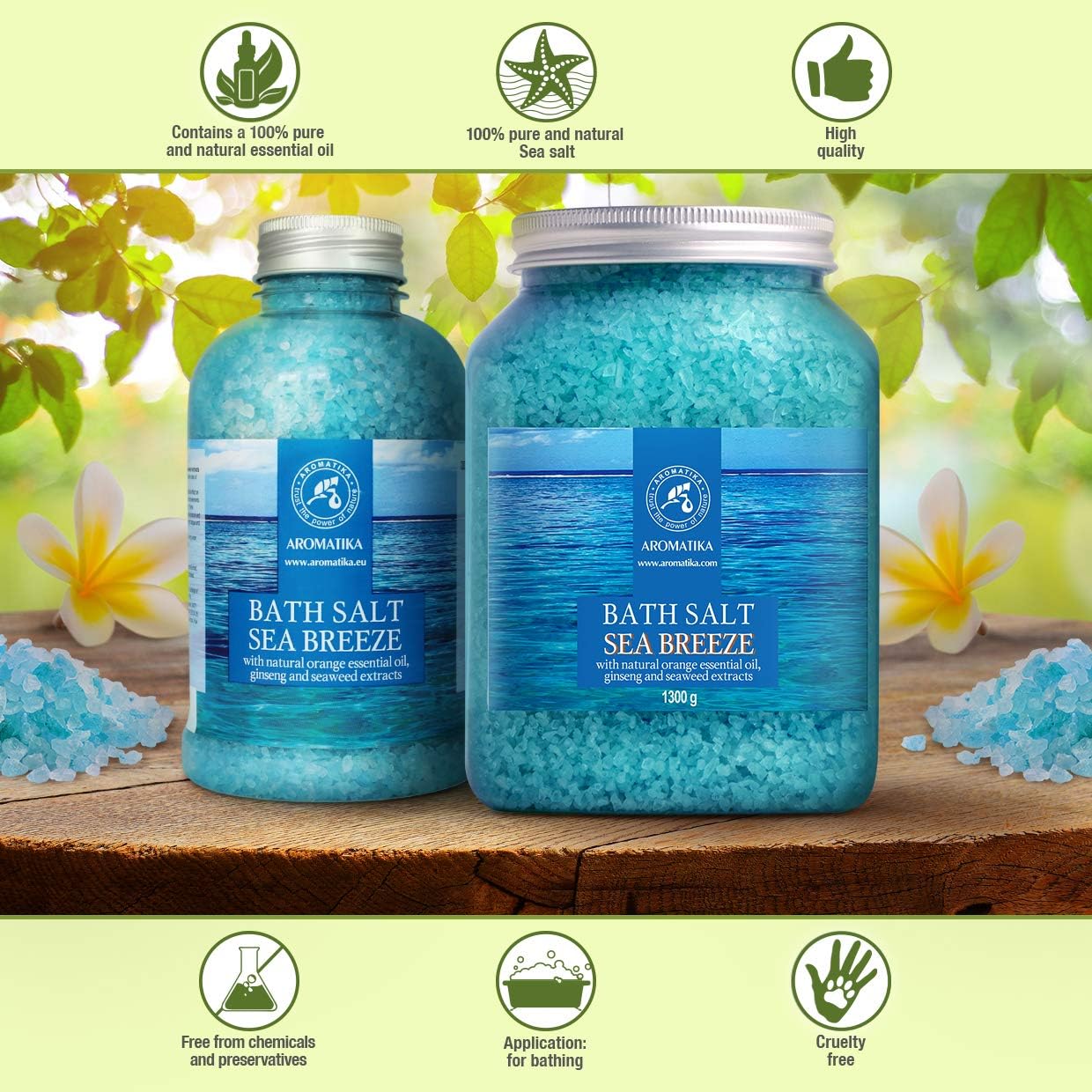 Bath Sea Salt Set 2X 46 Oz - Sea Breeze Salt - Natural Bath Sea Salts - Best for Relaxing - Calming - Body Care - Beauty - Aromatherapy - Image 9