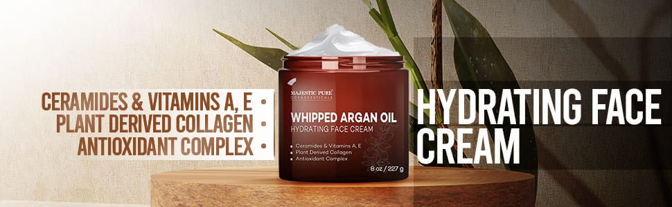 majestic pure Whipped Argan Oil face cream hydrate dry skin supple smooth soft nourish best premium