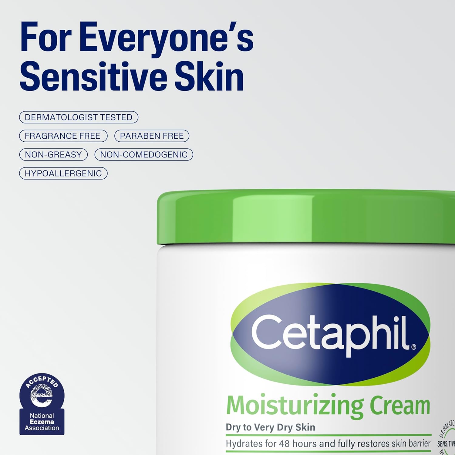 Cetaphil Hydrating Moisturizing Cream for Dry Sensitive Skin 16 oz 2 Pack Fragrance Free - Image 7