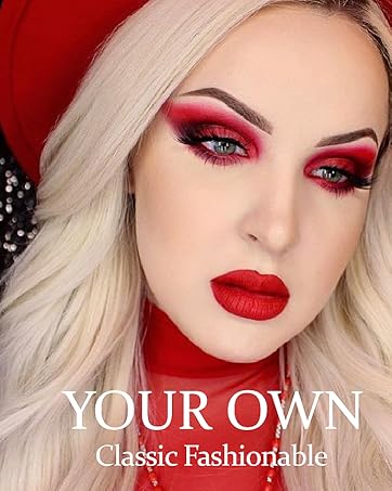 true red hot Eyeshadow sparkle, red Eyeshadow Glitter, Highly Pigmented red Eyes makeup